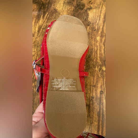 Women's Lorelei Woven Mary Jane Flats with Memory Foam Insole Wild Fable Red 6 - Picture 7 of 7